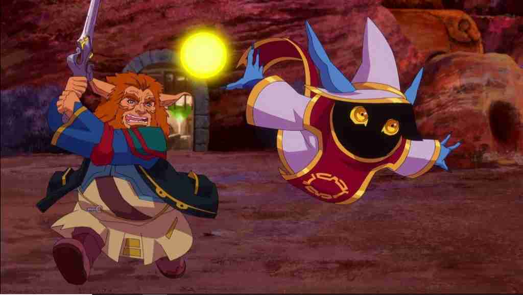 Orko and Gwildor charge into battle
