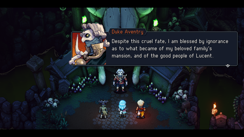 Duke Aventry speaks to the party about his fate