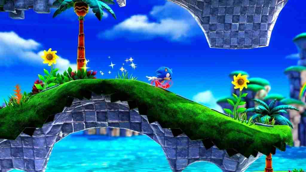 Sonic running through Green Hill zone