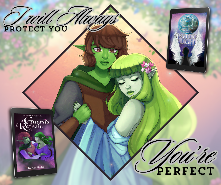 TLOM A Guard's Refrain promo art with arafrey and reyla embracing tenderly