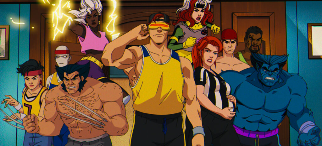 X-Men 97 - The X-men gather round in various casual/sporting clothes