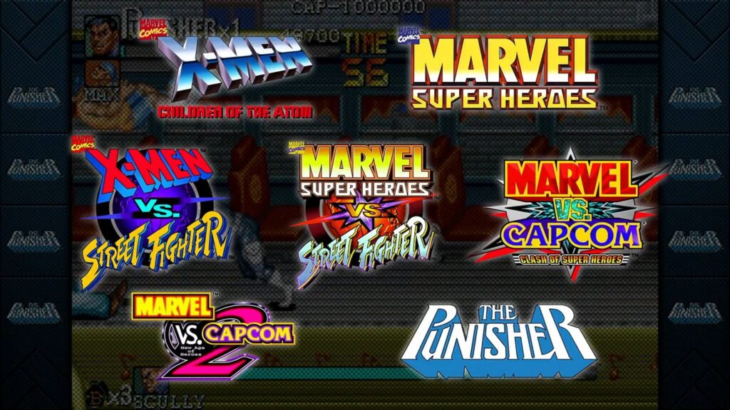 The selection of games included in Marvel vs Capcom collection