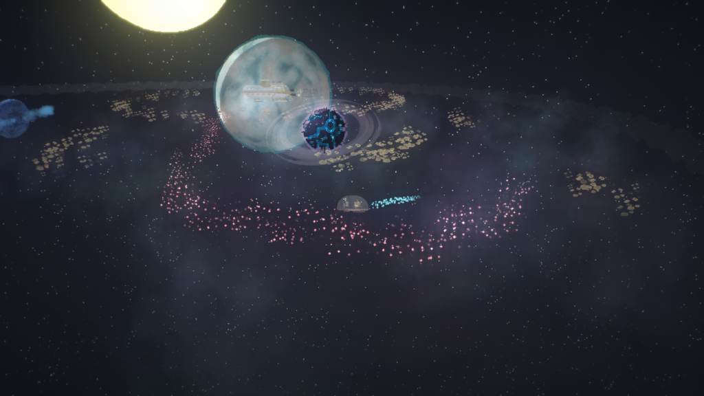 shot of explorable space in Beyond Galaxyland 