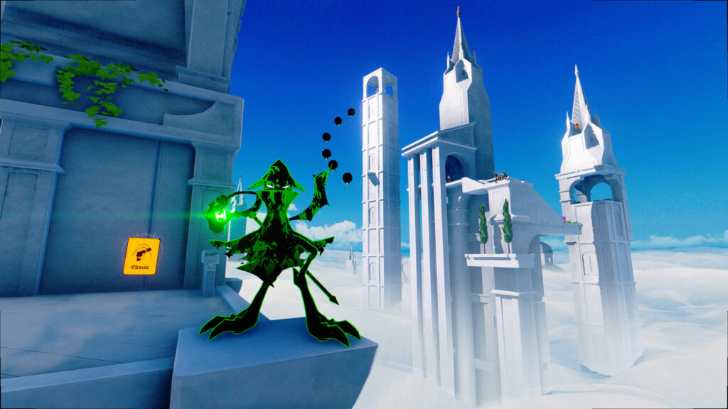 One of the Heavenly inspired levels with a green demon 