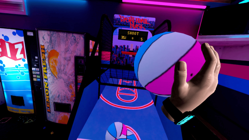 classic arcade basketball game, but in VR - Arcade Paradise VR 