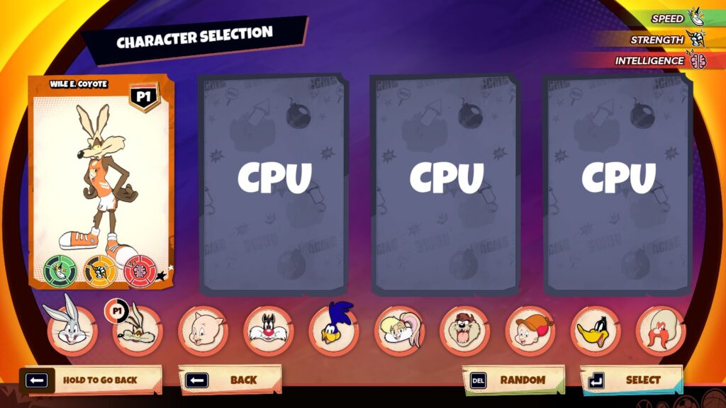 Character Select Screen - Looney Tunes