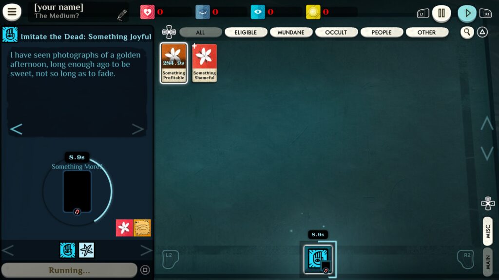 cultist simulator - the medium, you have the chance to add something more