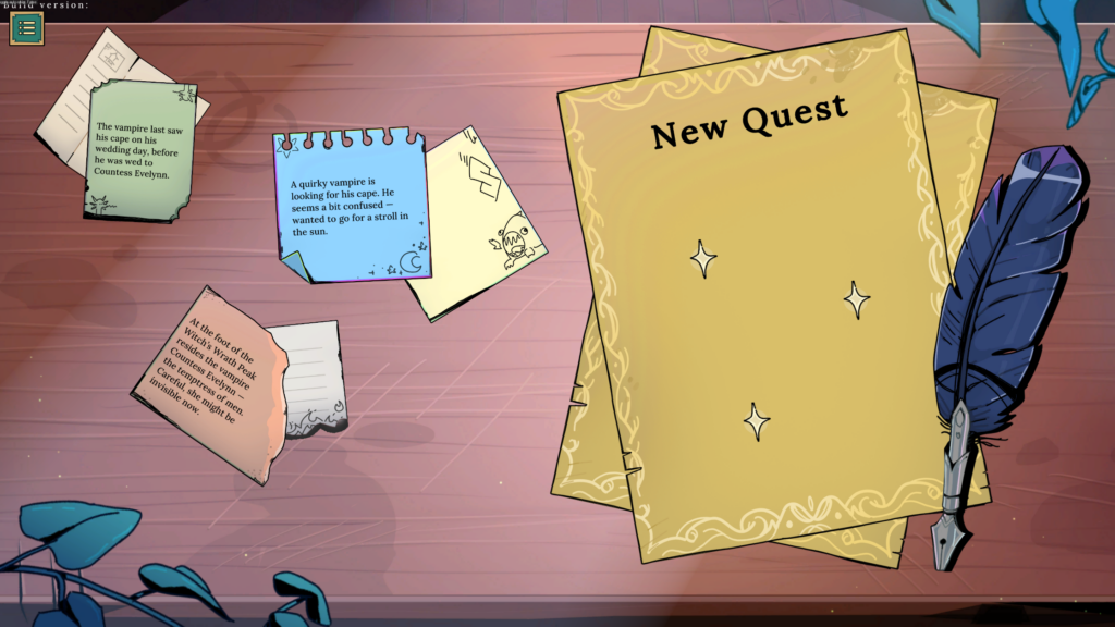 tavern talk - Collect rumours until you are able to make quests for your patrons. You'll need to mix and match rumours