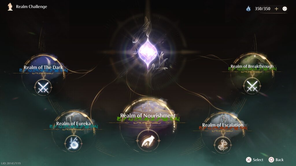 infinity nikki - the realm challenge menu