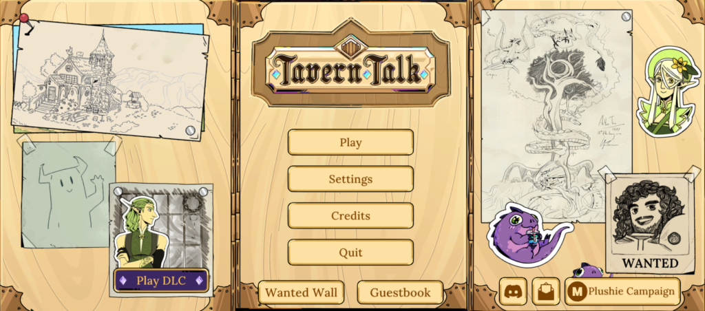 tavern talk - Game Menu