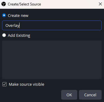 obs create source pop up