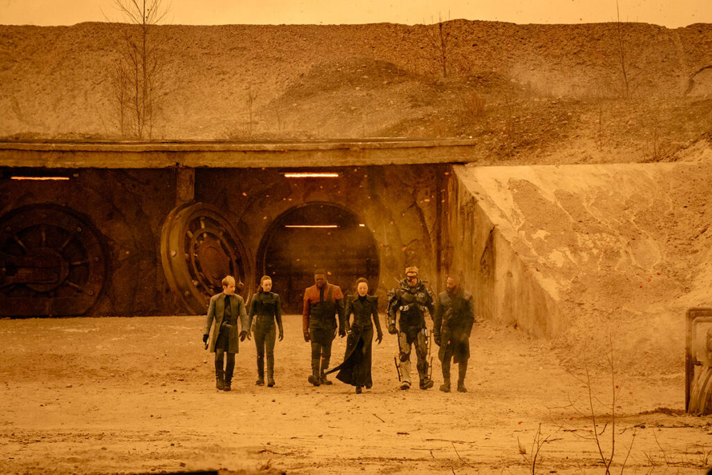 The team assembled by Section 31 assemble outside of a desert bunker - Star Trek: Section 31