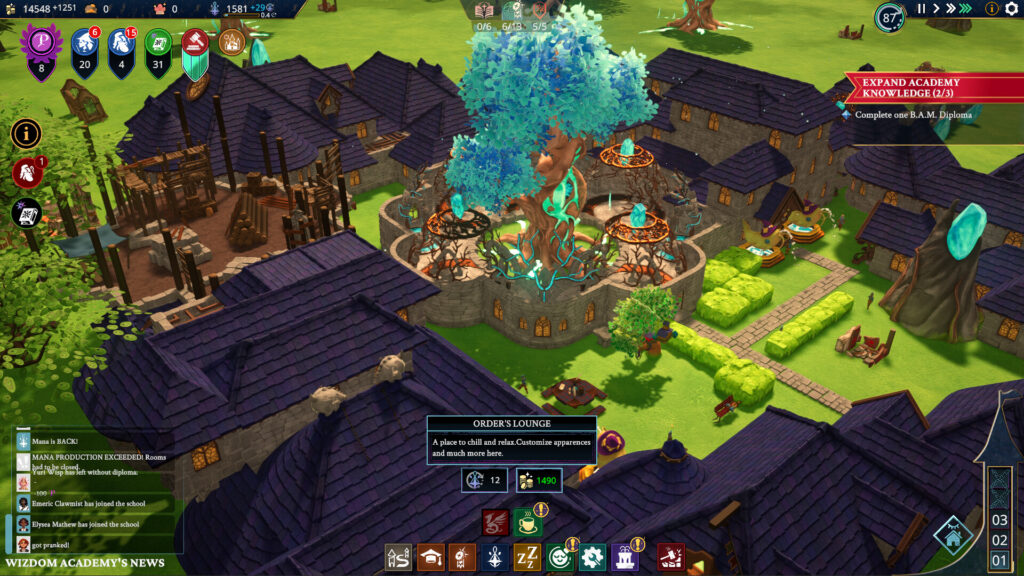 Wizdom Academy - a close up shot of the mana tree in the centre of the academy