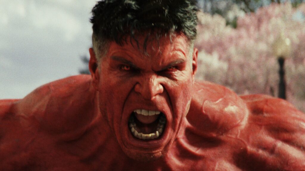 Red Hulk. Close up. He be Angry.  Captain America Brave New World 