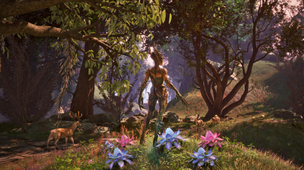 Oblivion - A Spriggan looks about a dense forest