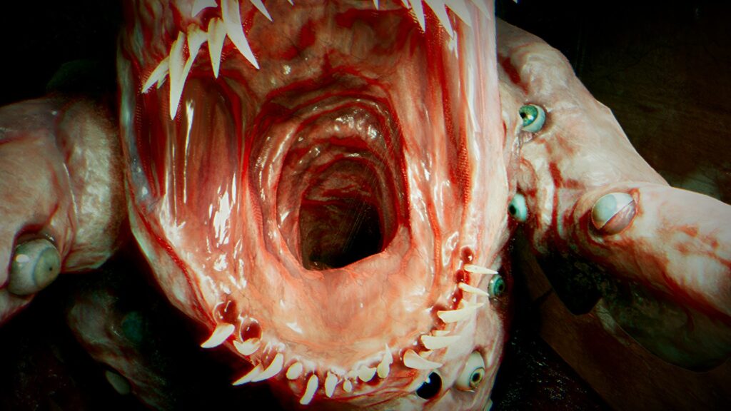 close up shot of a fleshy demon with multiple eyes over body - Brokenlore: Don’t Watch
