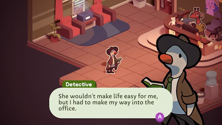 Duck Detective - Eugene McQuacklin meets arrives at BearBus, and meets Sophie, the receptionist at BearBus.