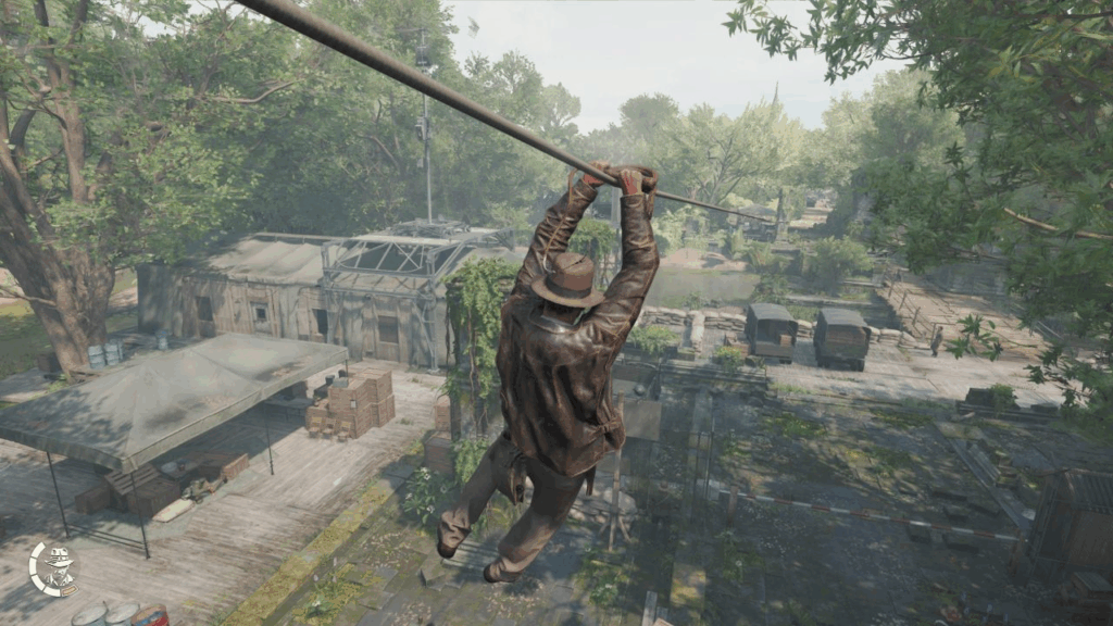 Indiana Jones and the Great Circle - Indy sliding down a rope