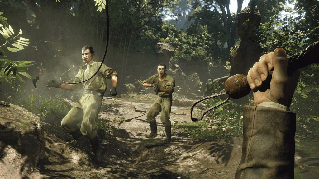 Indiana Jones and the Great Circle - Indy uses his whip to disarm a guard