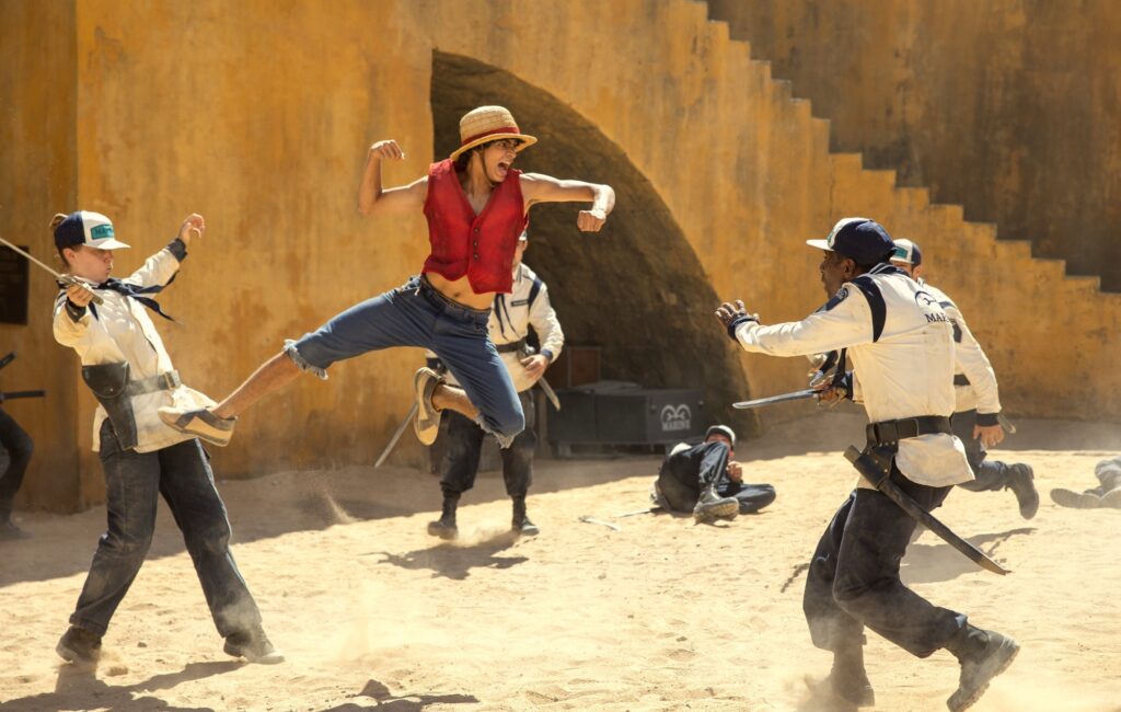 Luffy fighting marines - One Piece Netflix
