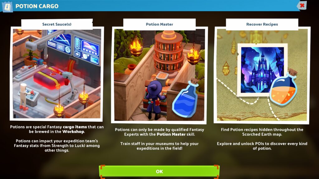 The Two Point Museum Fantasy Finds new mechanic rules