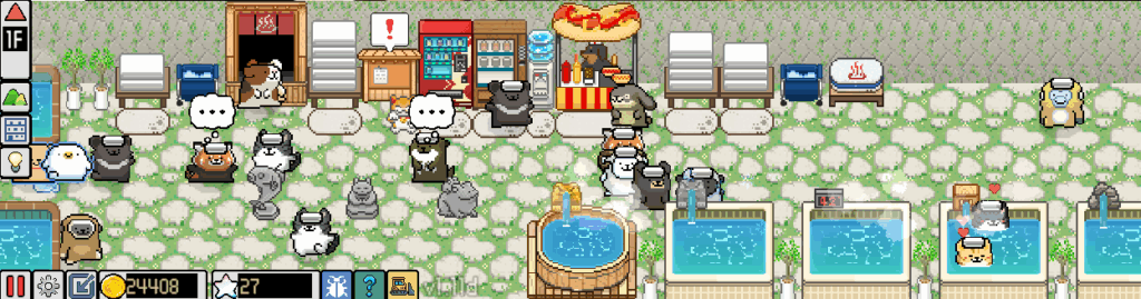Maltese’s Fluffy Onsen - fluffy creatures running around a spa