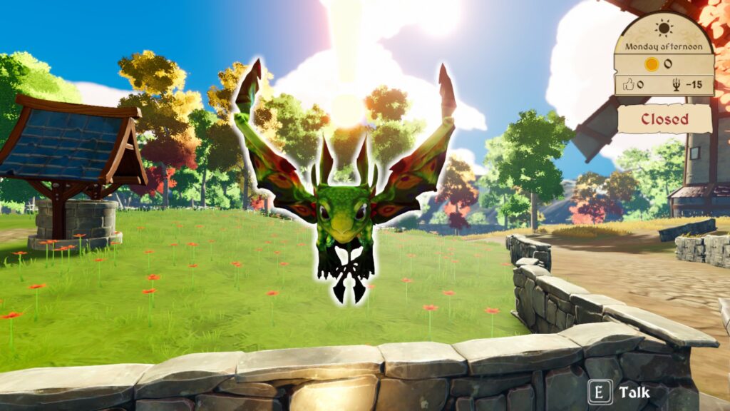 potion shop sim - tim the dragon greets you at the start of the game