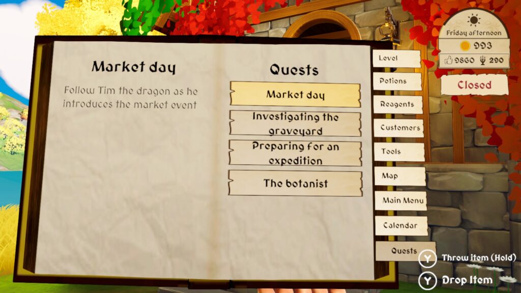 potion shop sim - the quest tracker