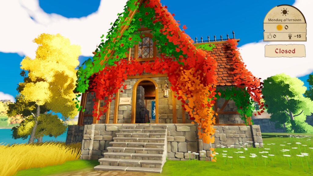 potion shop sim - a lovely cottage sitting in the sun
