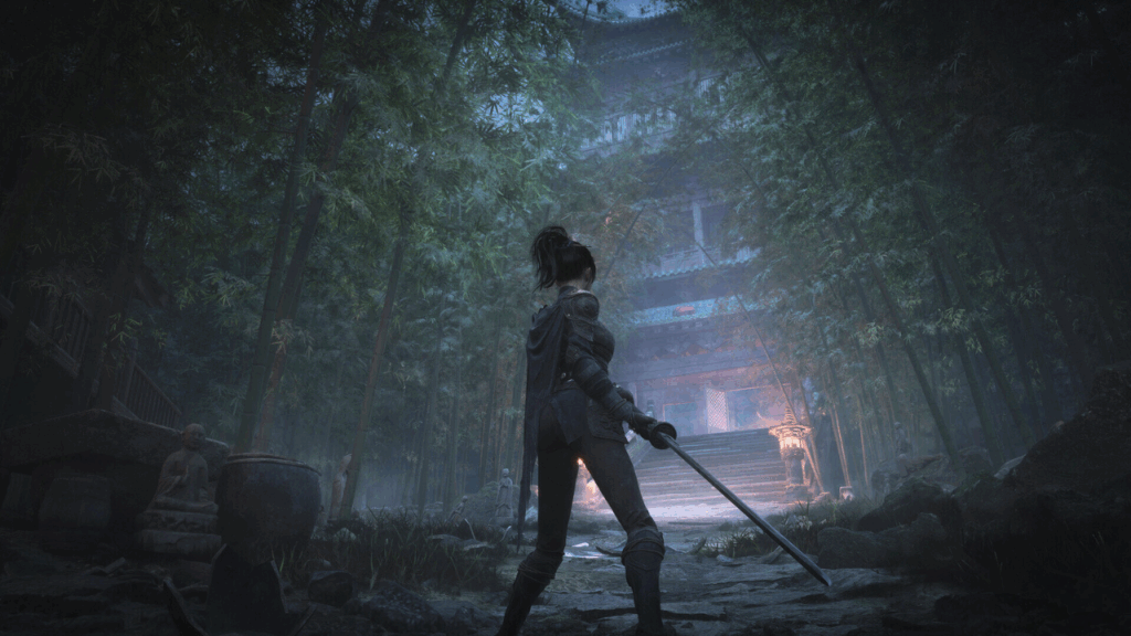 Wuchang walks toward a temple