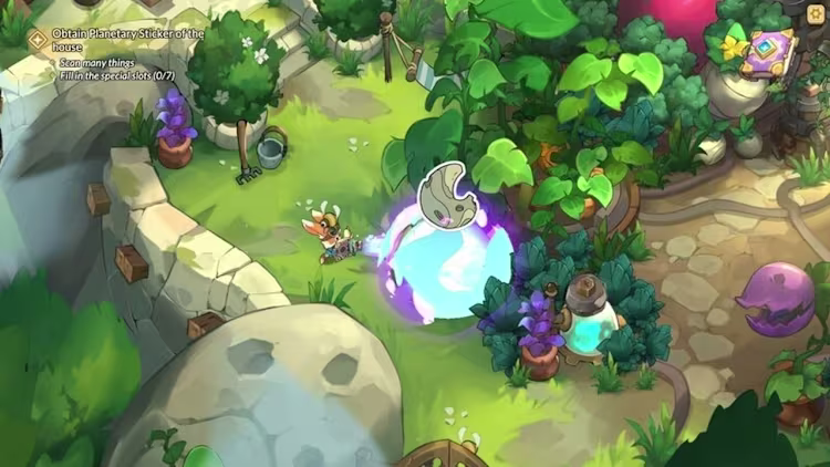 Pilo exploring the garden of their home - Pilo and the Holobook