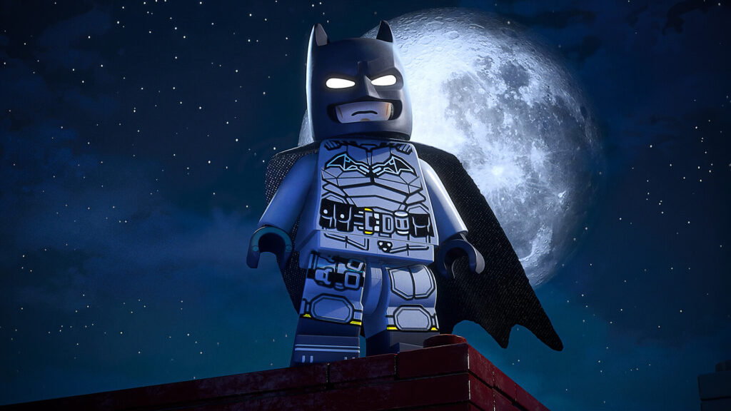 Batman In "The Batman" 2022 suit overlooking the city