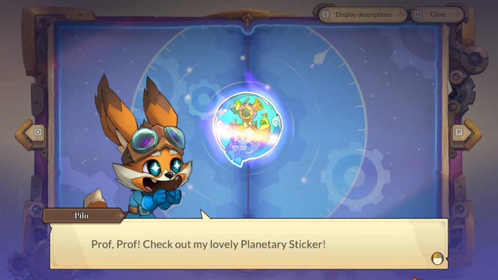 Pilo being excited about getting a Planetary Sticker - Pilo and the Holobook