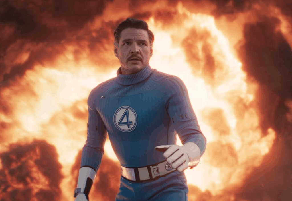 fantastic four Reed Richards fire behind