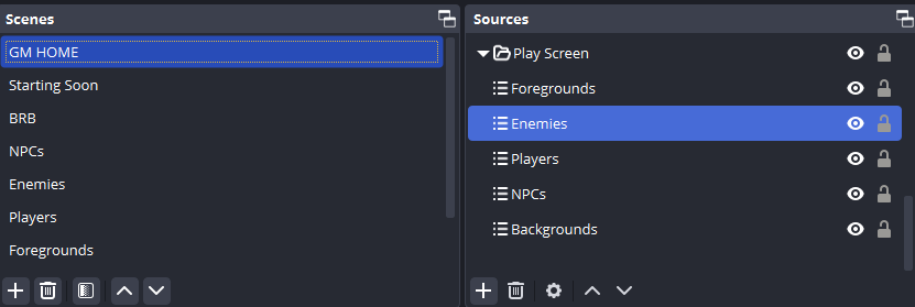 OBS Scnes Nested into a grouped folder