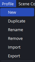 an image of the OBS Profile tab