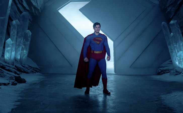 Superman enters the fortress of solitude