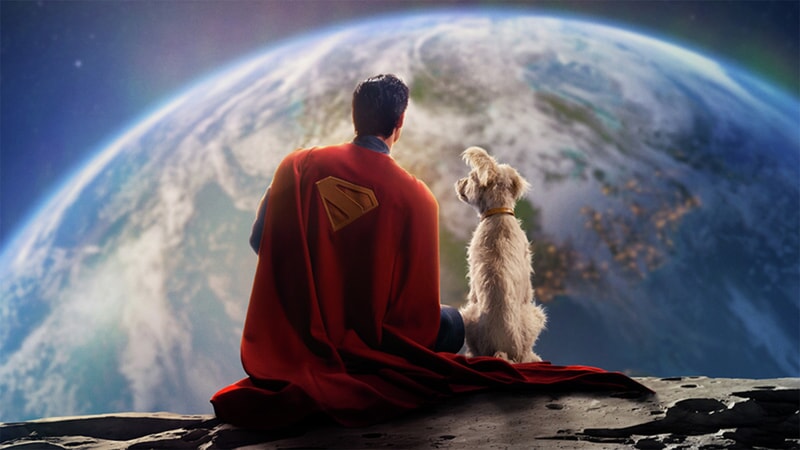 Superman - Superman and Krypto gaze at the Earth