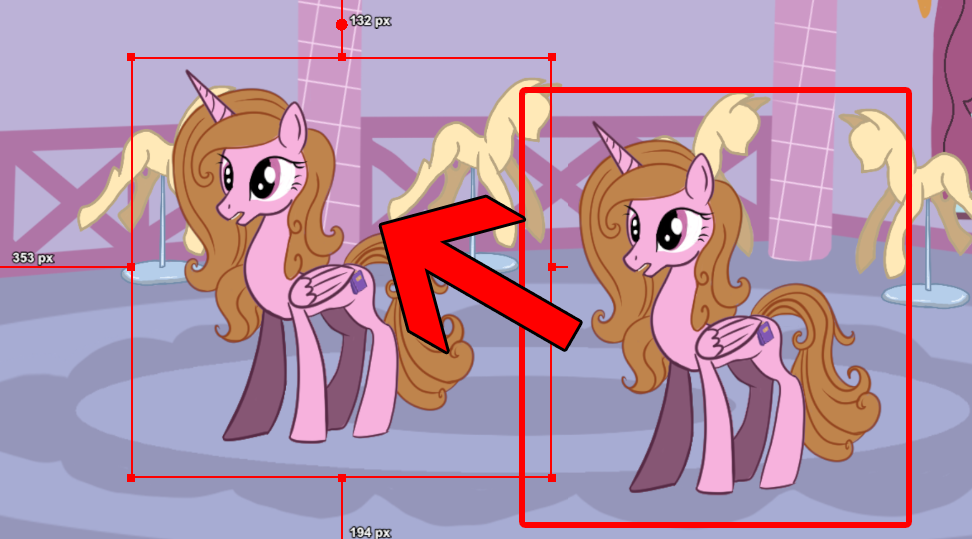 OBS Move Plug-In - a scene showing a pony being moved from one place to another
