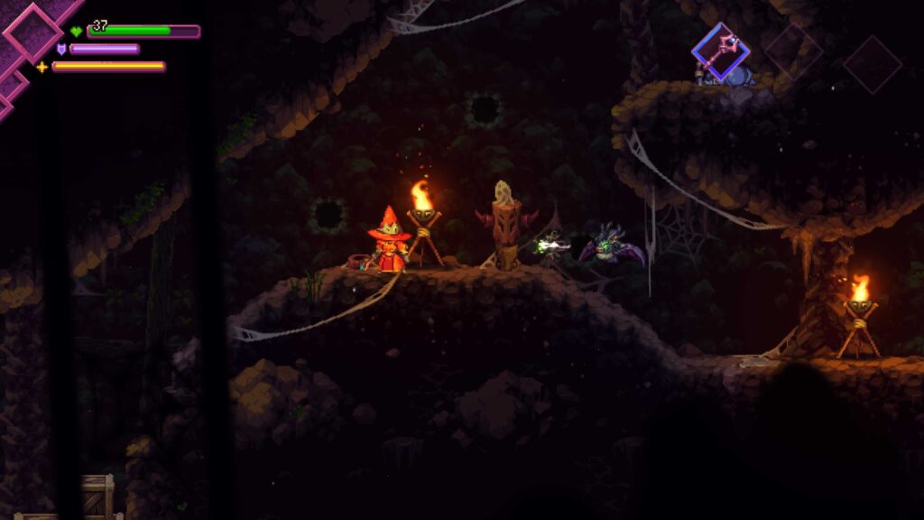 mage class in a cave fighting bats - Souldiers