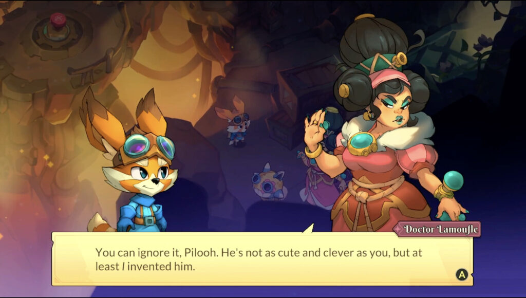 Pilo talking with Professor Lamoufle - Pilo and the Holobook
