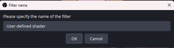 User-Defined Shader - specify shader name