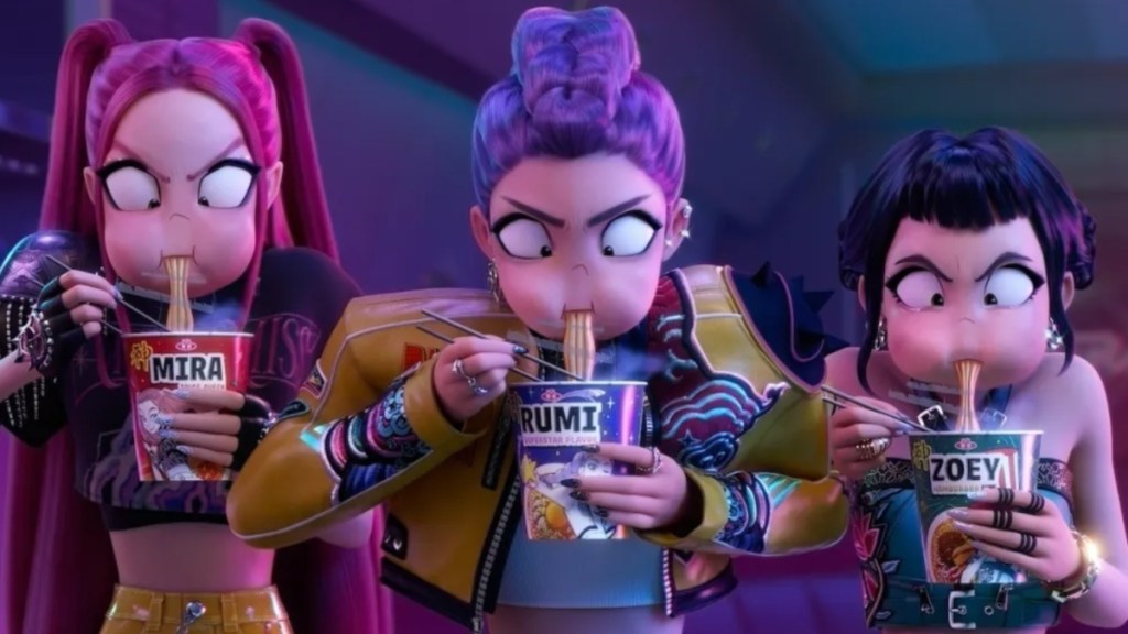 Huntrix eating ramen  - K-Pop Demon Hunters