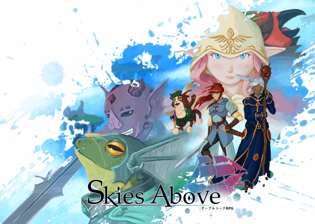 Skies Above logo and cover art featuring lots of different classes