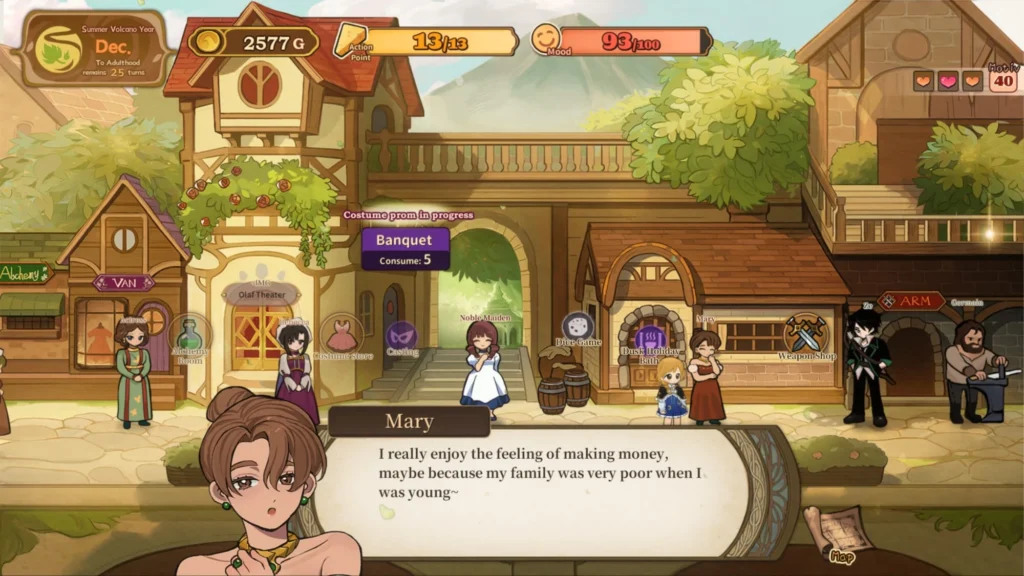 The central plaza of Volcano Nation - Volcano Princess