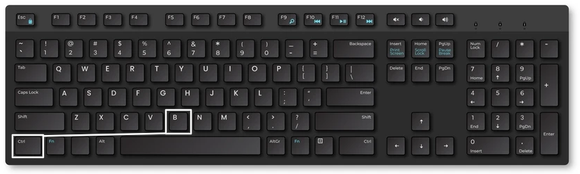 Davinci resolve - keyboard with highlighted ctrl + B