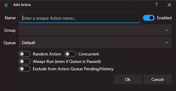 Streamer.bot v1.0 -  new look add an action pop up