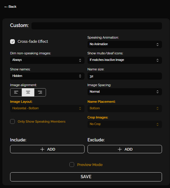 Reactive FugiTech - Curstom sources menu and options