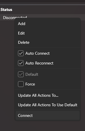streamer.bot v1 - websocket connections right-click menu