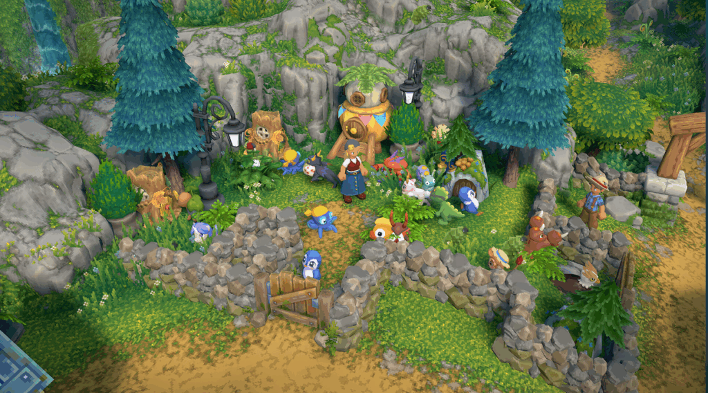 picture of a pirate lady surrounded by animals in a garden. Luma island pirates.